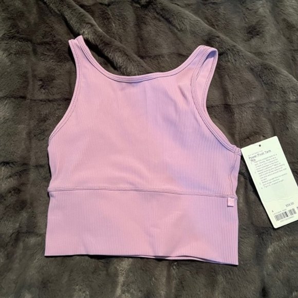 lululemon athletica Tops - Lululemon Power Pivot Tank Ribbed Wisteria Purple NWT